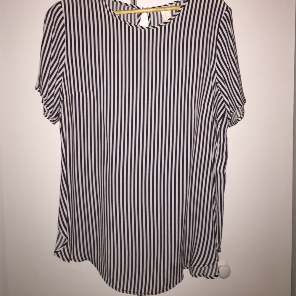 H & M stripe blouse , size 14.