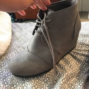 Grey booties from Buckle
