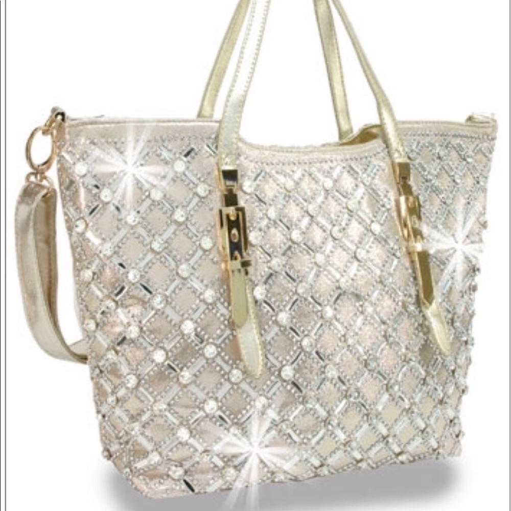 SOLD ⚡️ Gold bling tote handbag