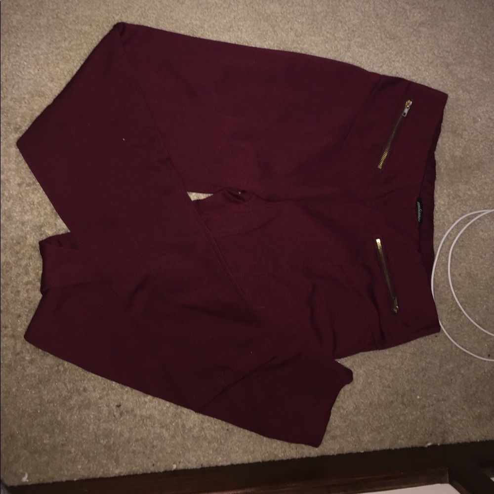 Burgundy bottoms