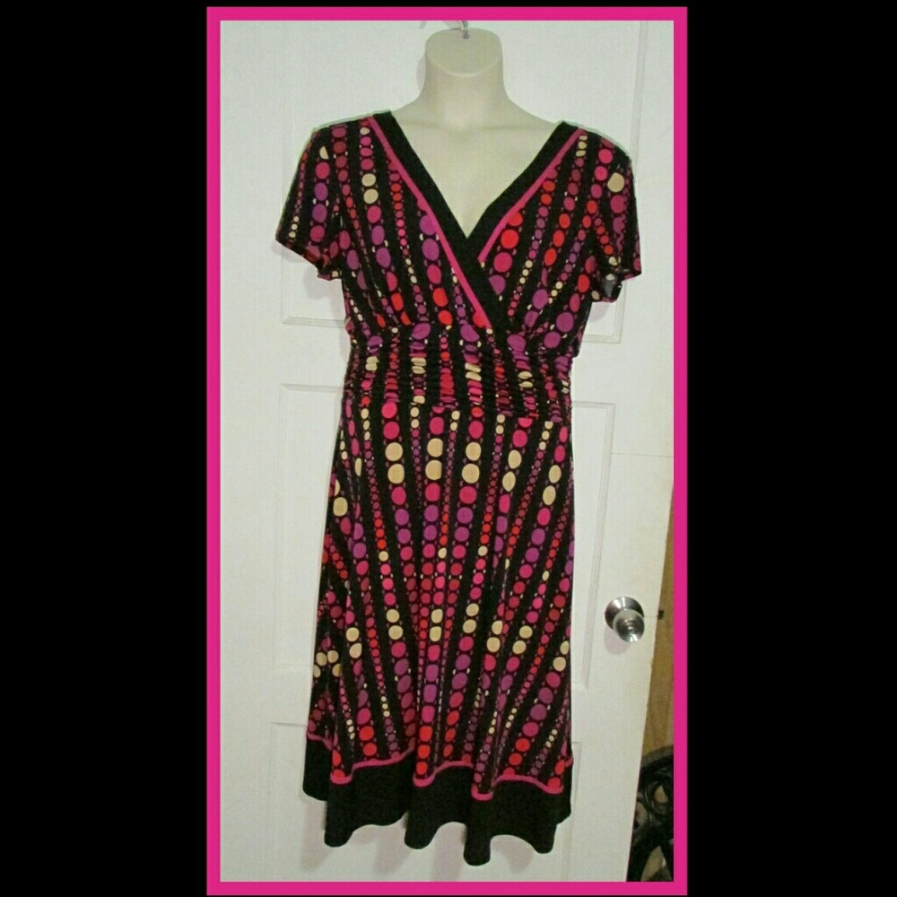 Colorful Surplice Dress