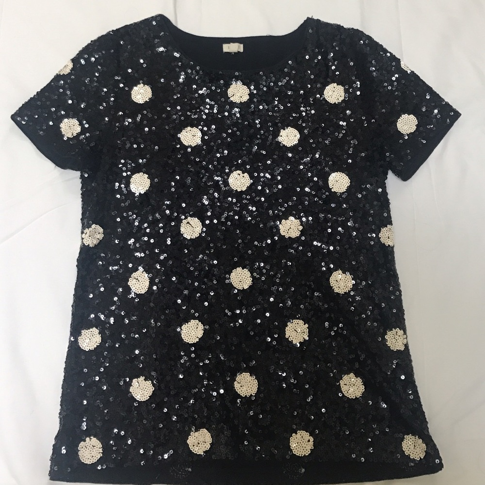 J crew sequin polka for top size XS