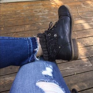 Black sweater booties