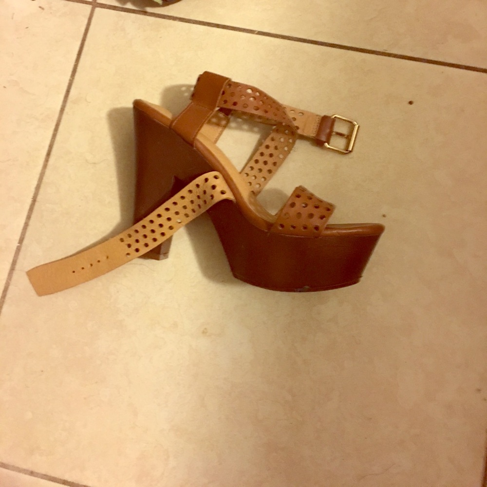 Brown platform sandals