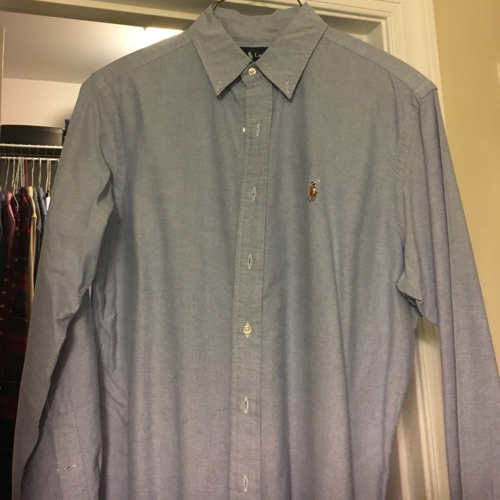 (2) men's Ralph Lauren oxford shirts, size L