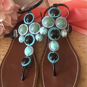 Rampage sandals Turquoise look stones size 8-8.5