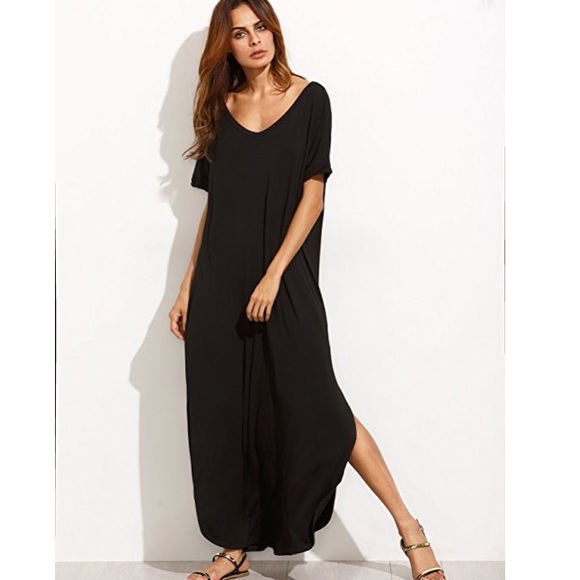 Last Chance! Casual Loose Pocket Split Maxi Dress - Picture 3 of 4