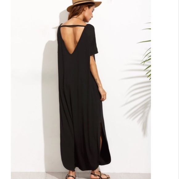 Last Chance! Casual Loose Pocket Split Maxi Dress - Picture 2 of 4
