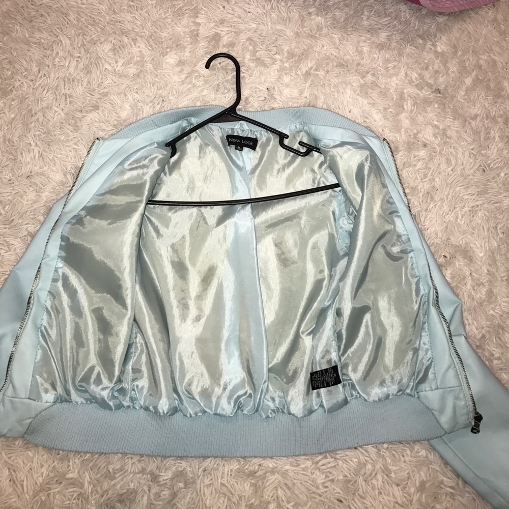 Light blue leather jacket - Picture 3 of 5