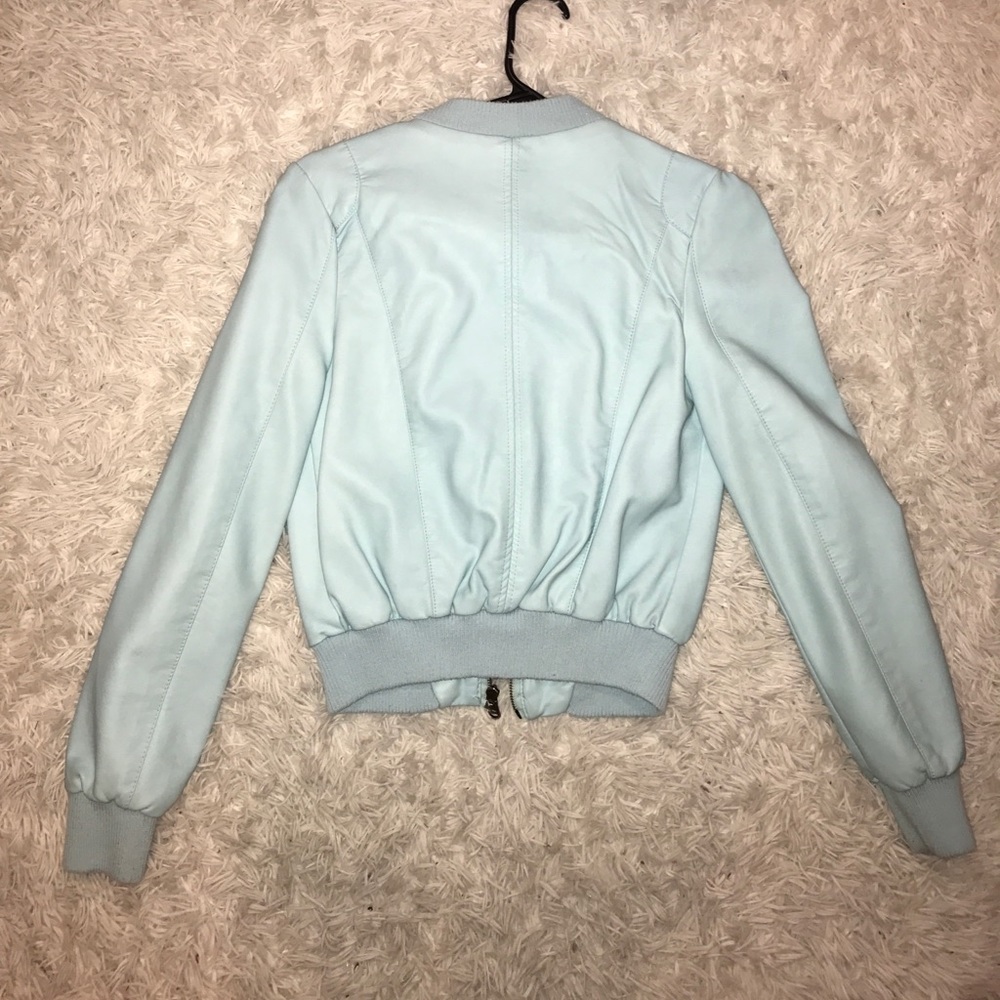 Light blue leather jacket - Picture 5 of 5