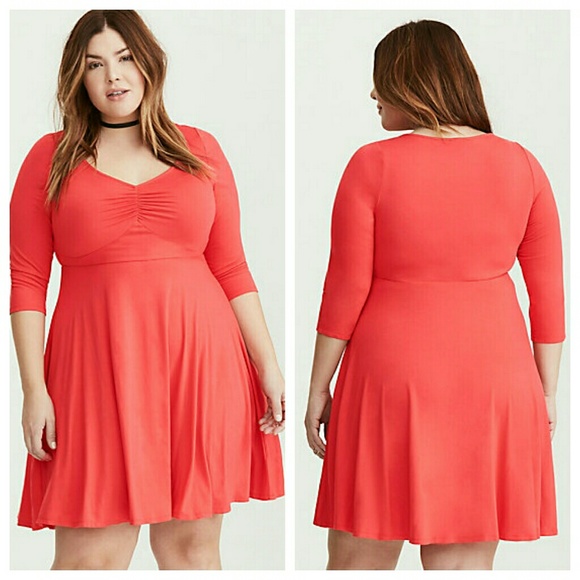 Jersey Knit Sweetheart Skater Dress 00x 1x 3x 4x - Picture 2 of 7