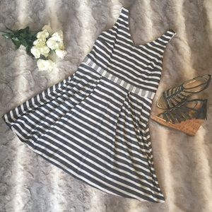Suzy shier fit & flare striped navy & white dress