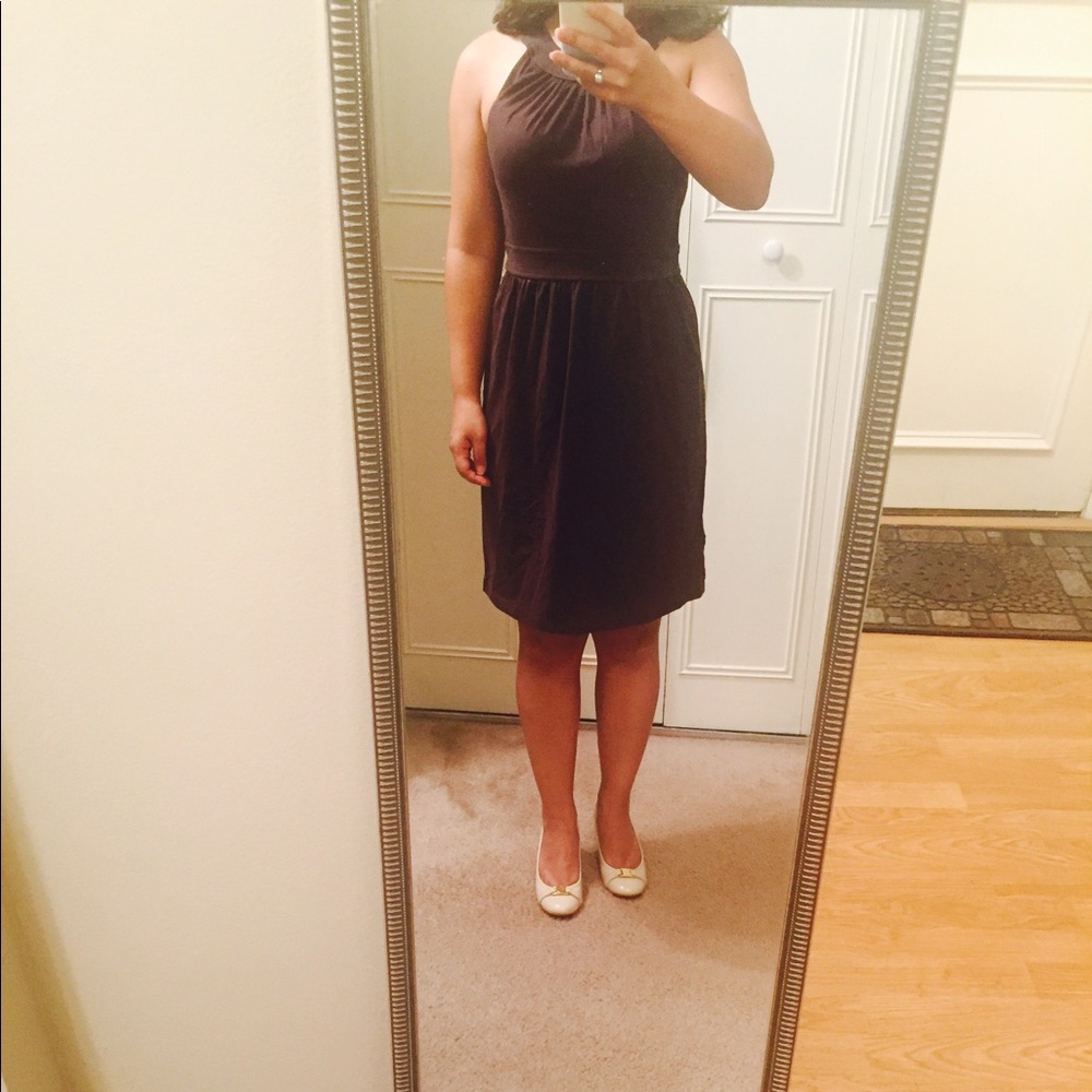 🔵🌟 Brown halter neck dress