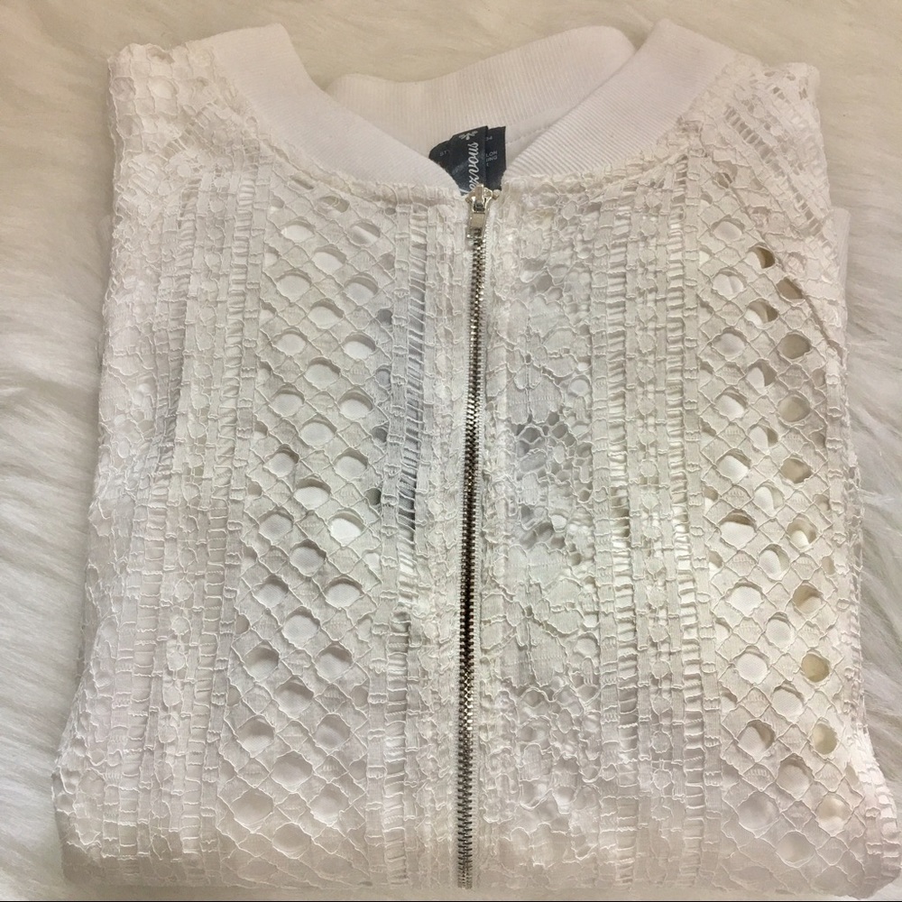 White lace overlay jacket size medium