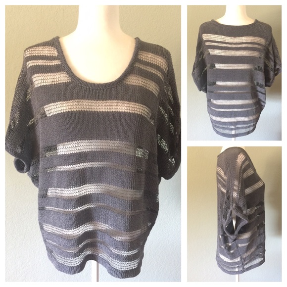 rag & bone Tops - rag & bone gray weave knit drape top