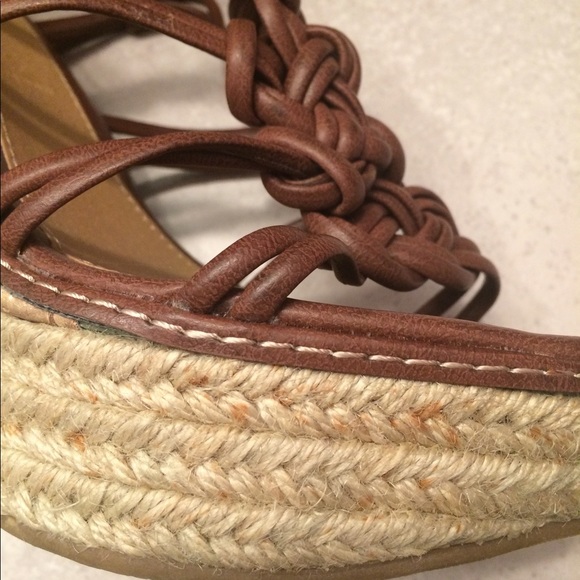 MIA Strappy Brown Wedge sandals Sz 7M - Picture 5 of 7