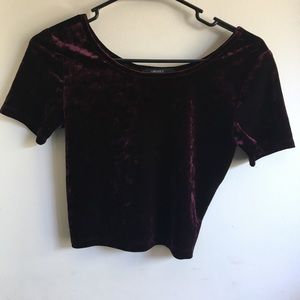Forever 21 Tops - Maroon Velvet Crop Top Forever 21 Tops - Maroon Velvet Crop Top
