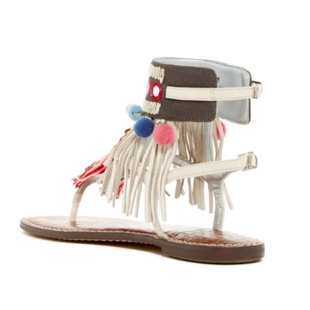Sam Edelman Gere Embellished Pompom Sandals - Picture 4 of 8
