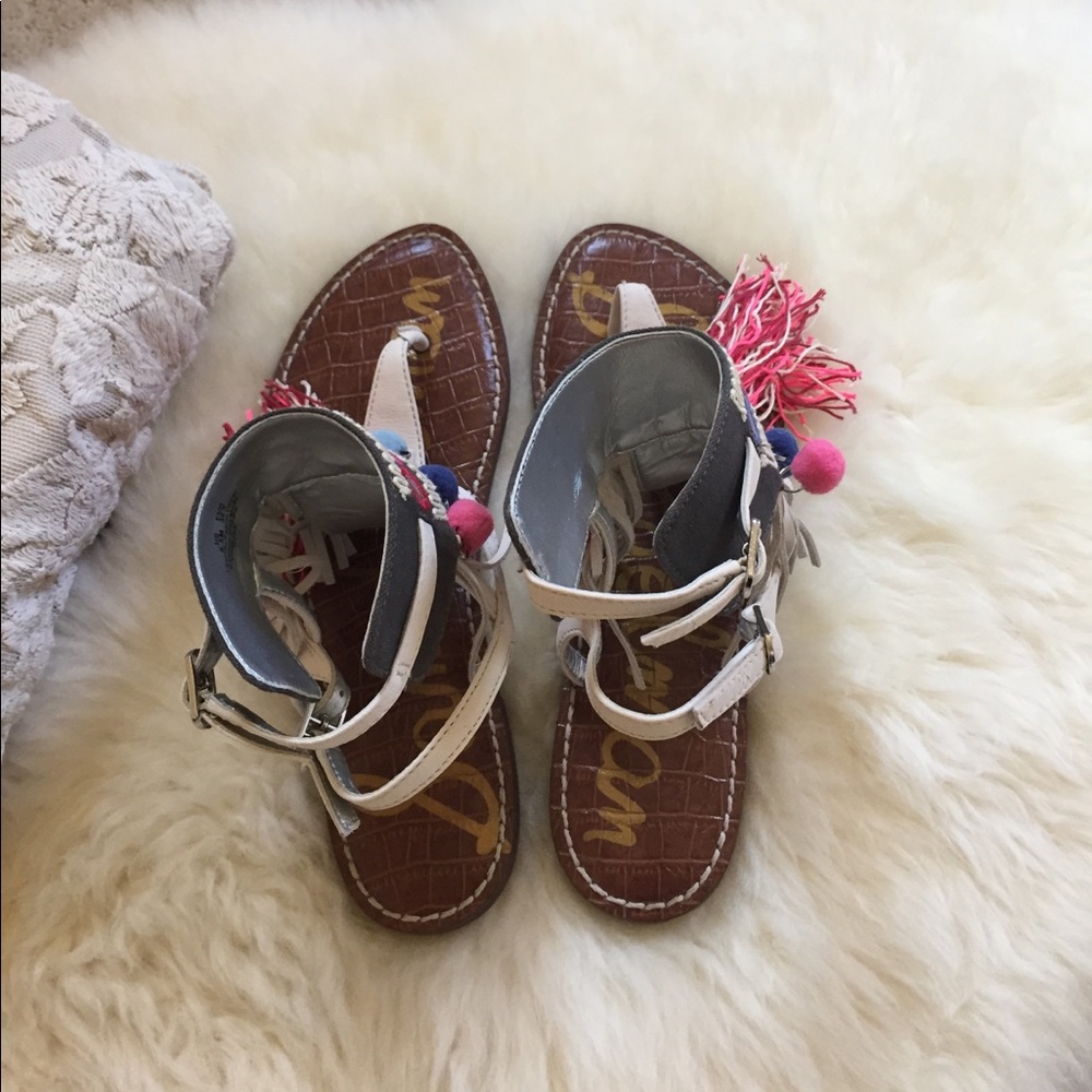 Sam Edelman Gere Embellished Pompom Sandals - Picture 8 of 8