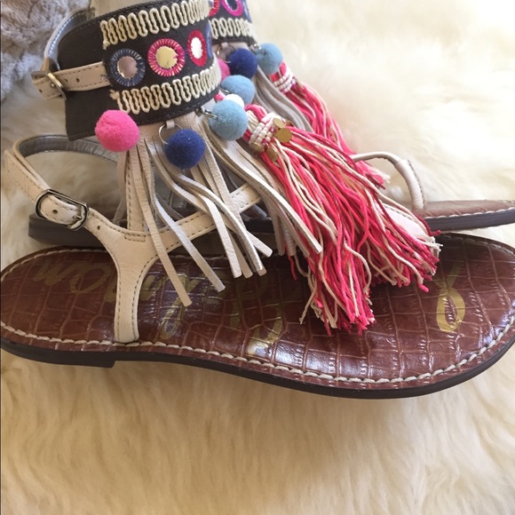 Sam Edelman Gere Embellished Pompom Sandals - Picture 7 of 8