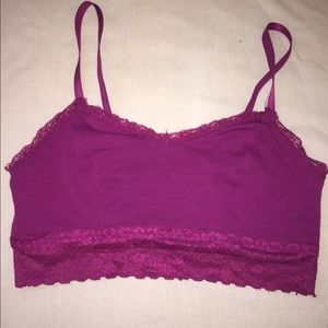 Purple Bandeau with Lace Trim