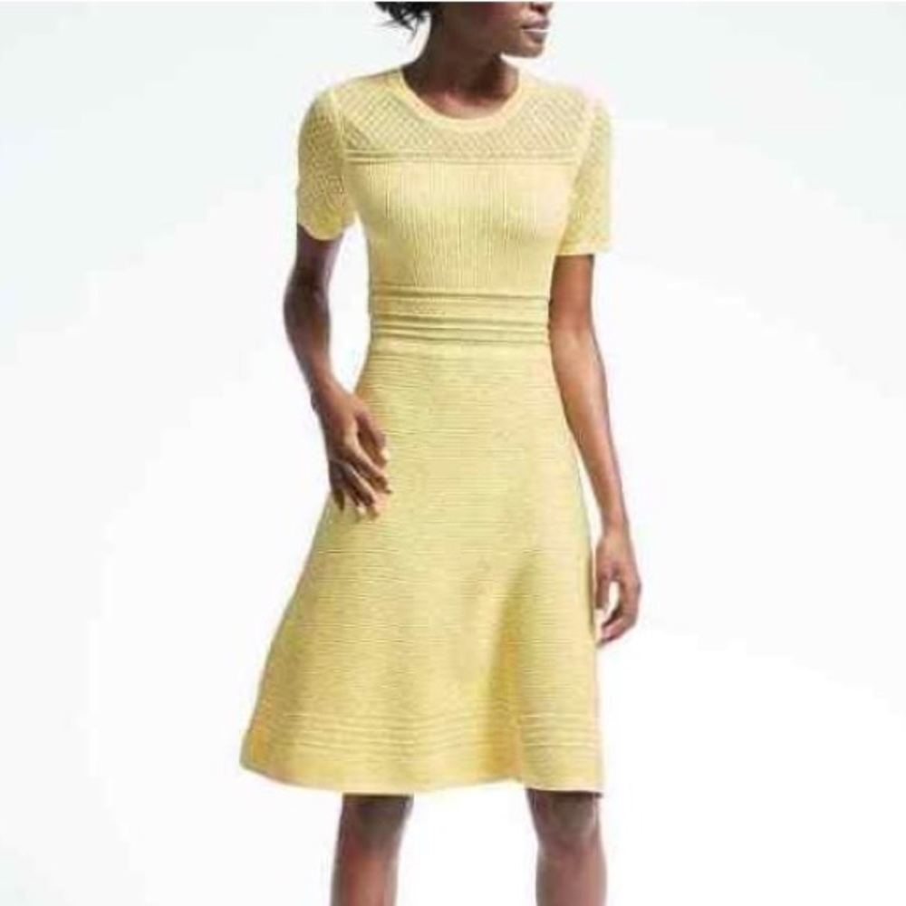 NWOT Banana Republic Cotton Yellow Knit Dress