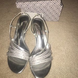 Silver short heels