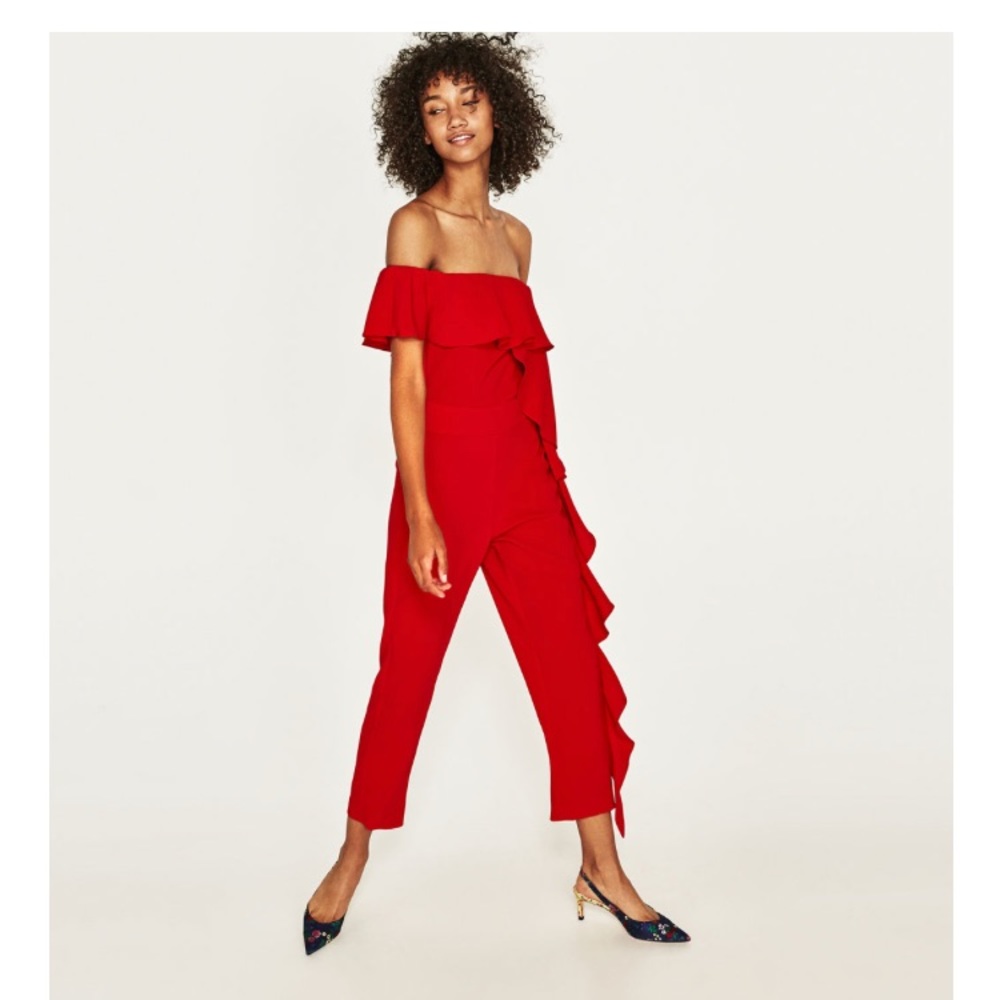 ZARA Flowing Ruffled Jumpsuit
