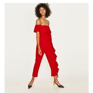 ZARA Flowing Ruffled Jumpsuit