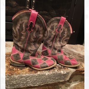 Youth Roper Square toe Patchwork Western Boots