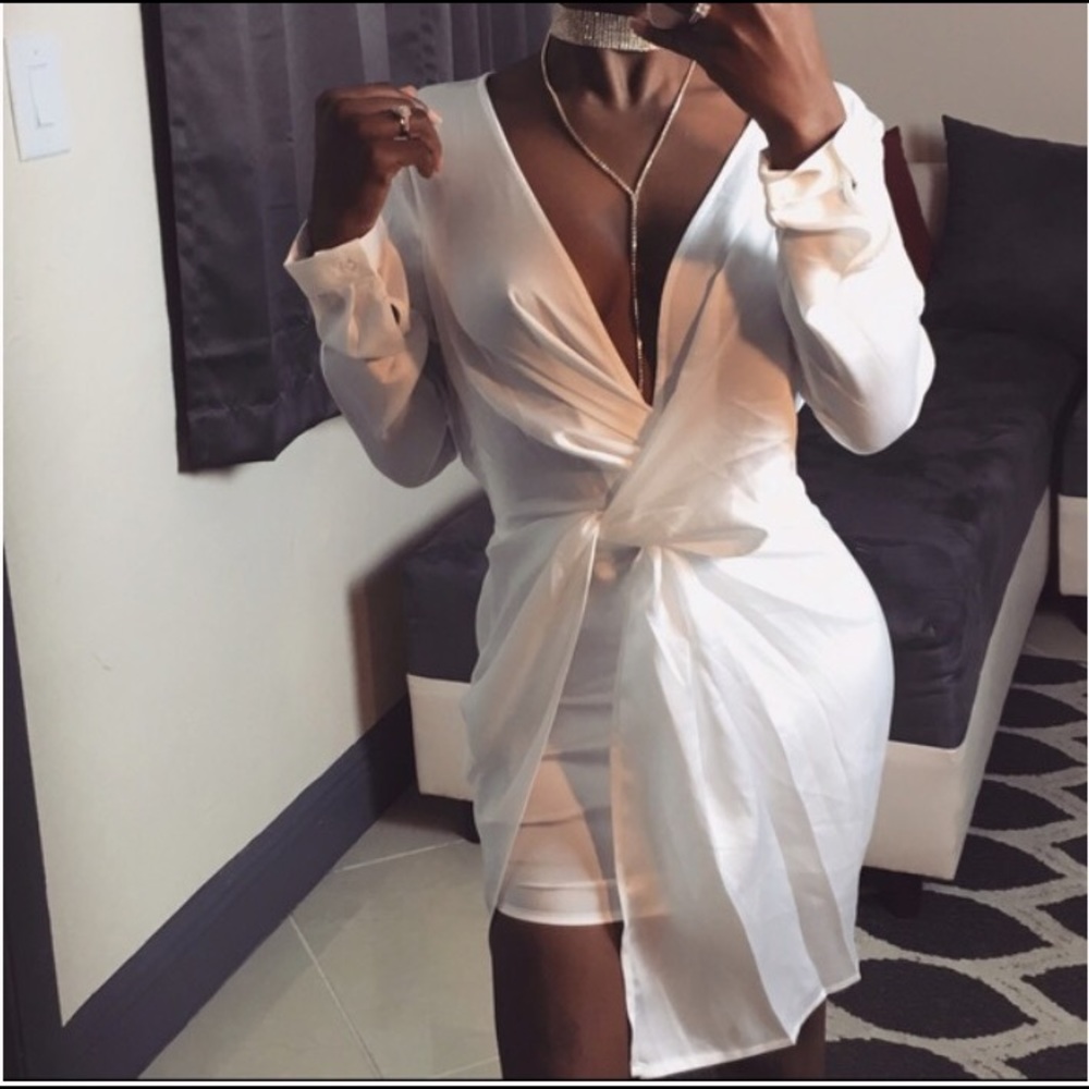 Satin wrap party dress