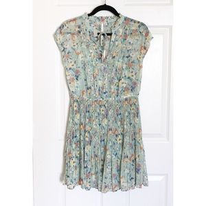 LC Lauren Conrad Mint Pleated Ruffle Collar Dress