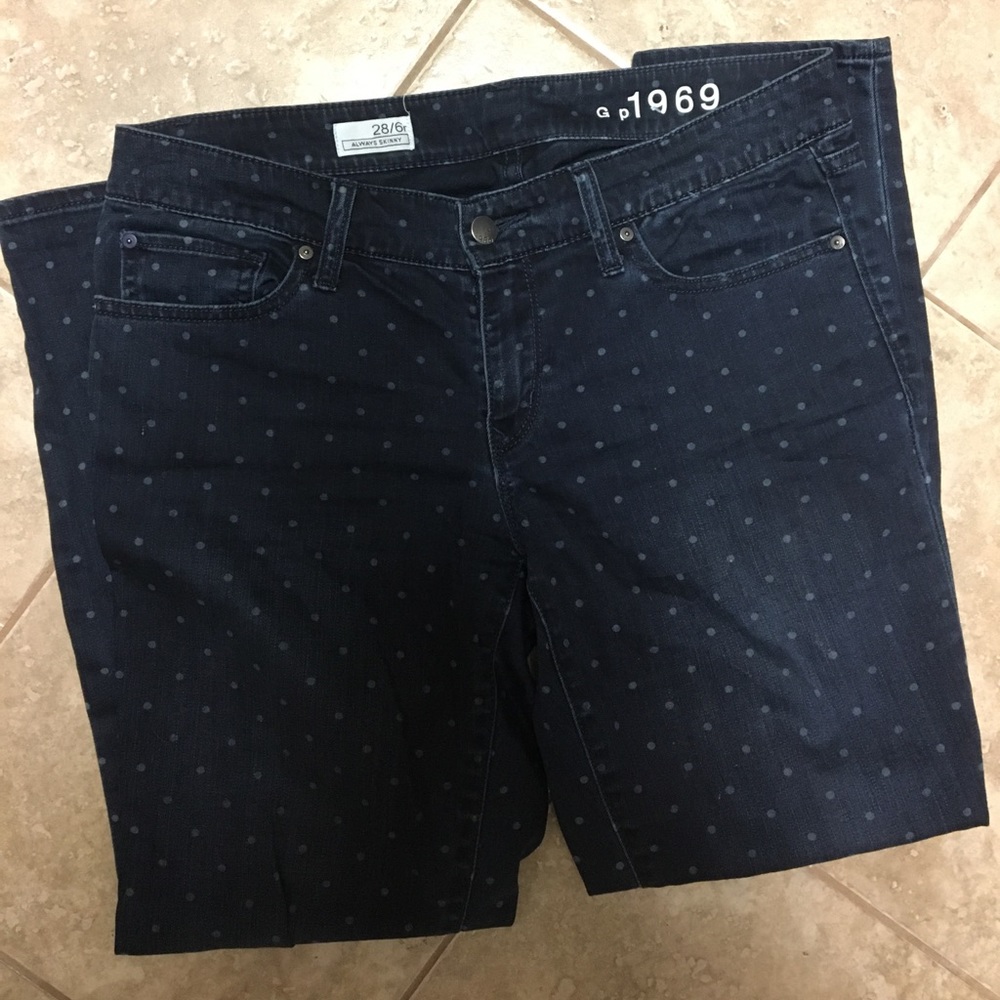 SALE - GAP Always skinny polka dot jeans