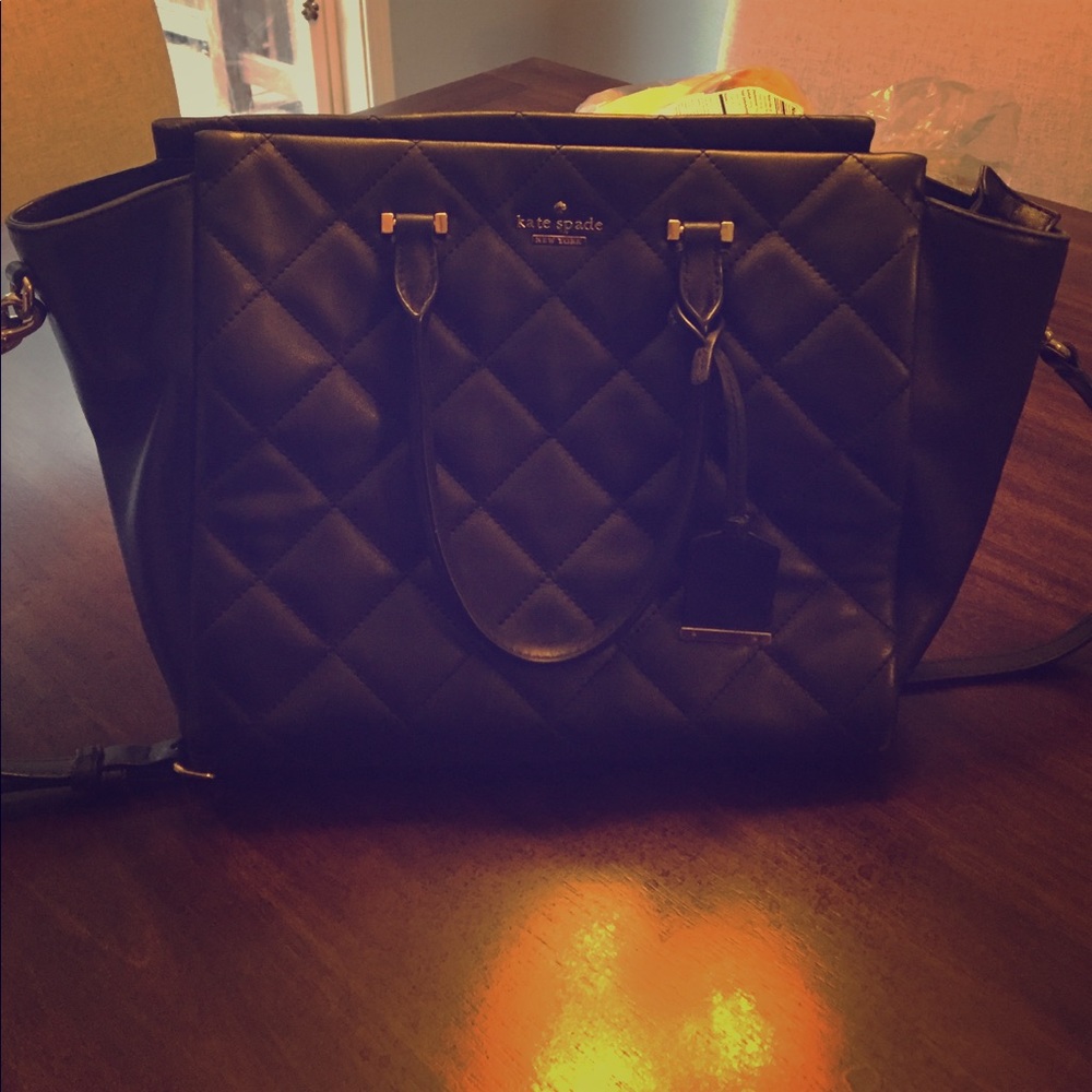Black, quilted, Kate Spade purse