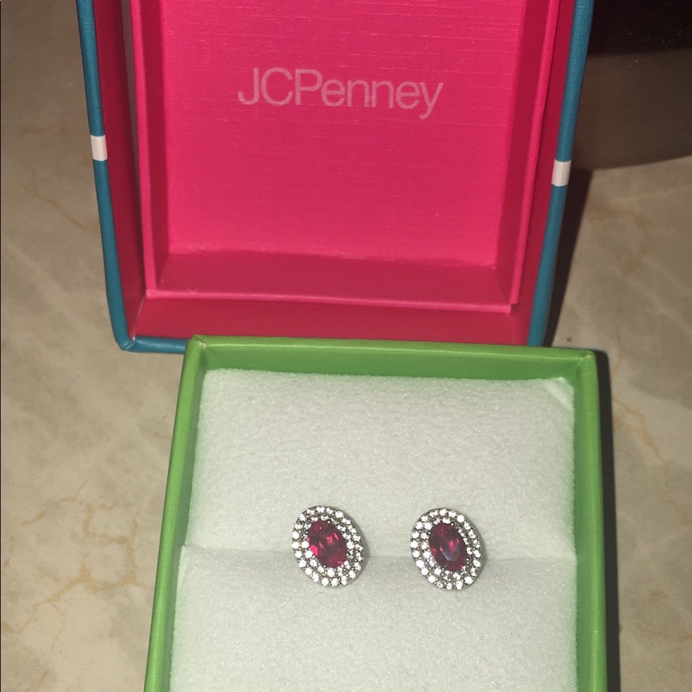 Ruby stud earrings