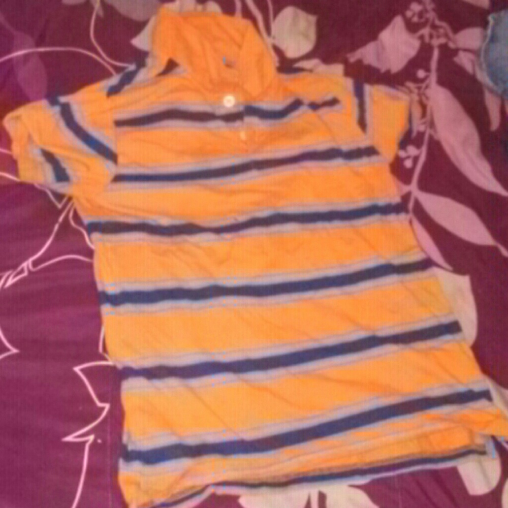 A gator colored striped shirt