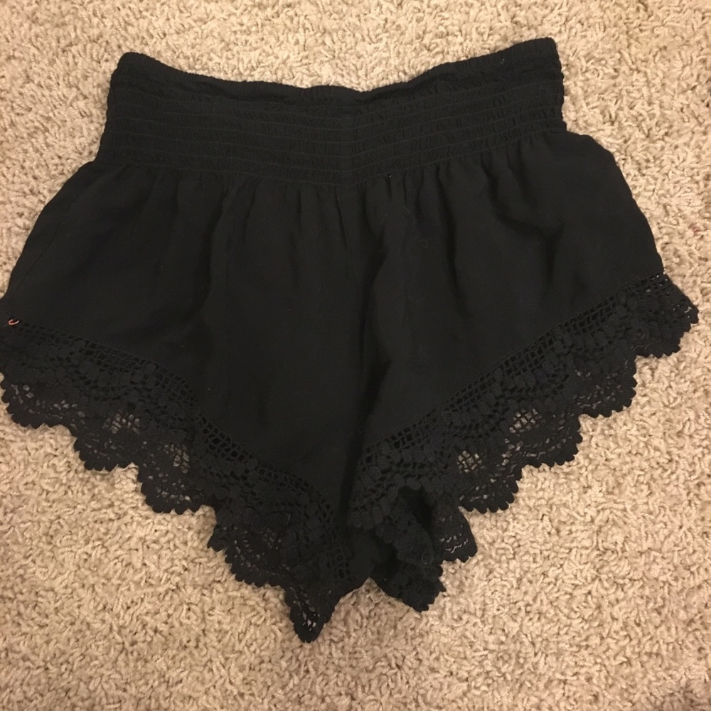 Black flowy shorts
