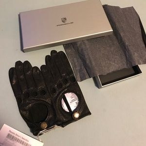 Porsche driving leather gloves