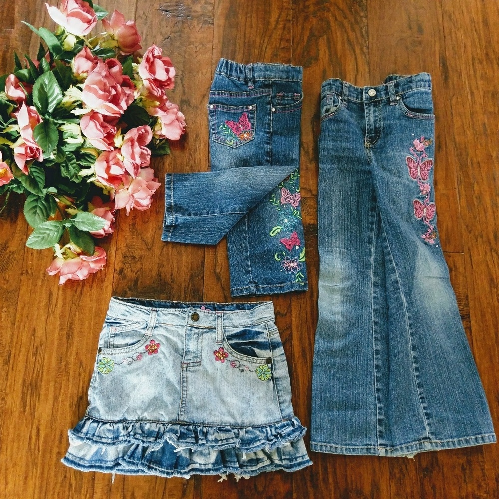 *SOLD* Girl's Flower Power Denim Bundle