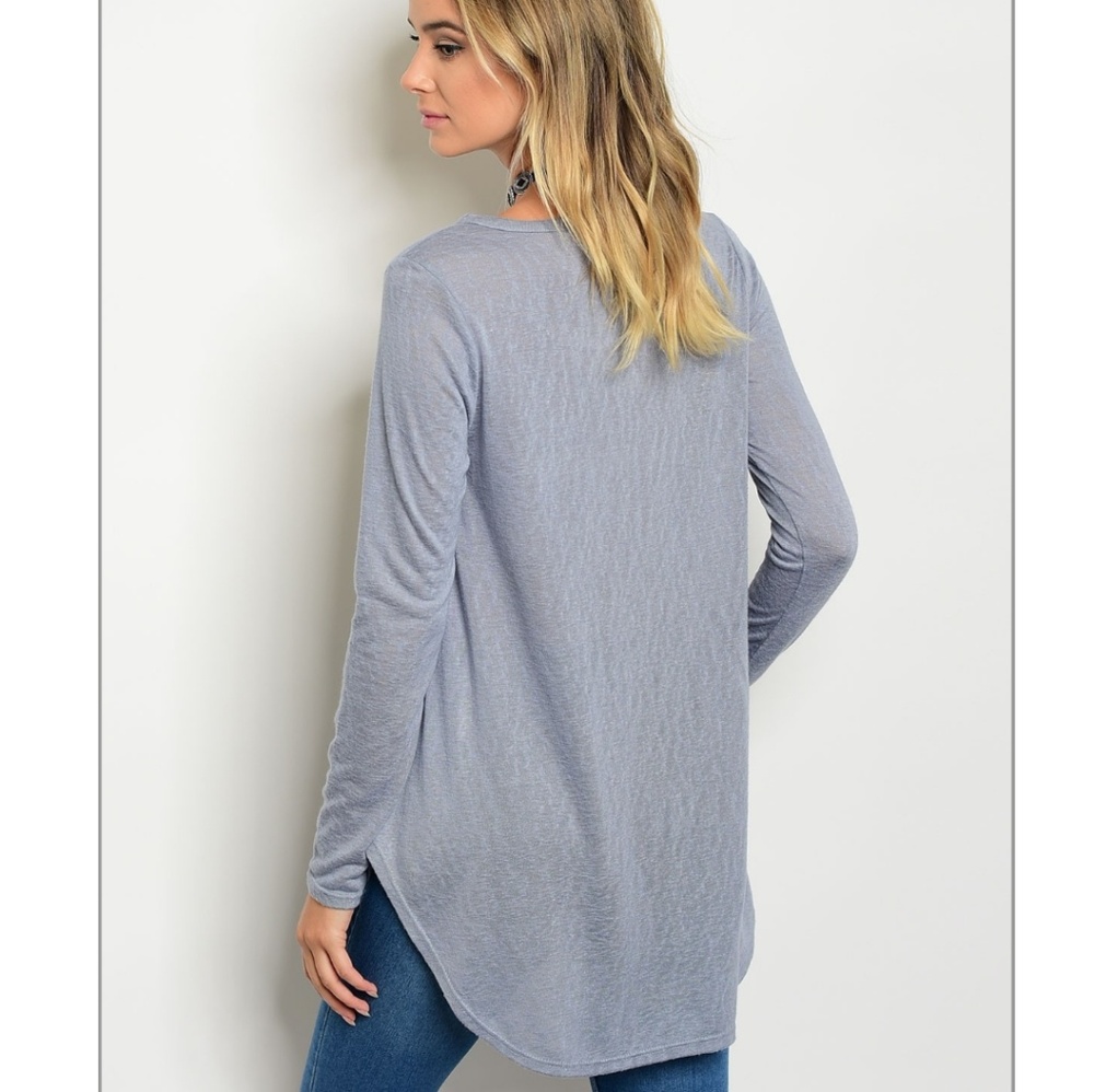 🌬 Stormy grey blue long sleeve top - Picture 2 of 2