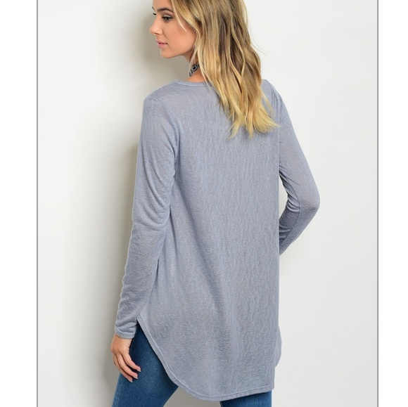🌬 Stormy grey blue long sleeve top - Picture 2 of 2