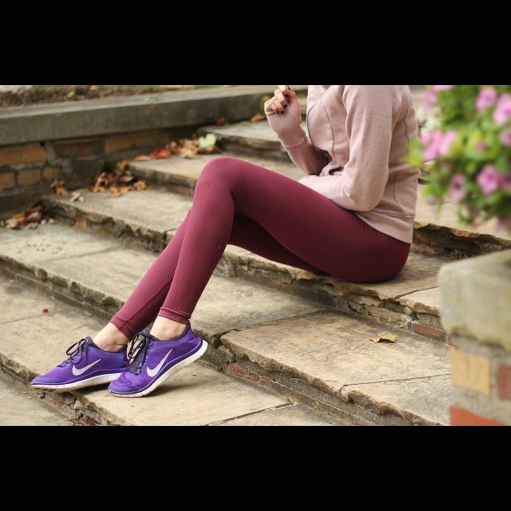Lululemon Burgundy Zone In Tight Size 4