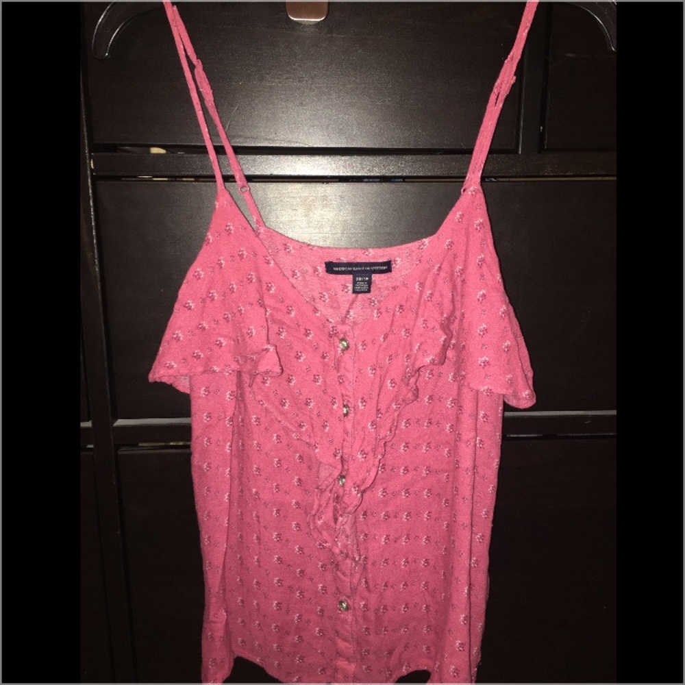 Pink flowered tank top