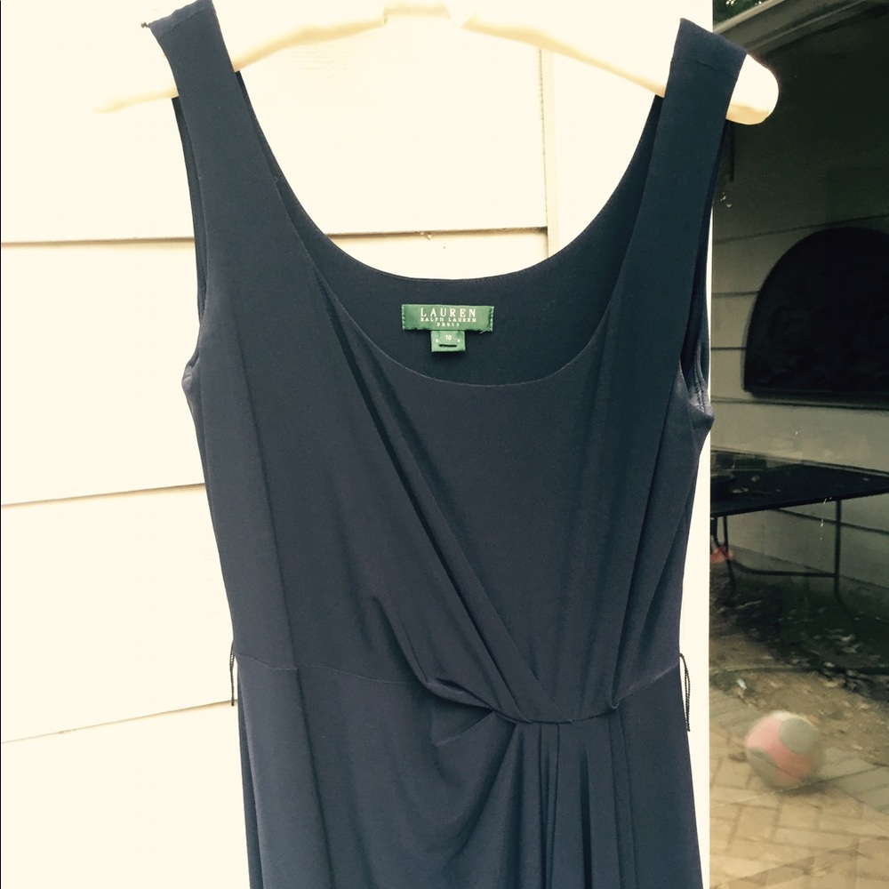 Navy Ralph Lauren knit draped dress