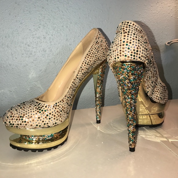 Bling bling rhinestone fancy high heels - Picture 2 of 5