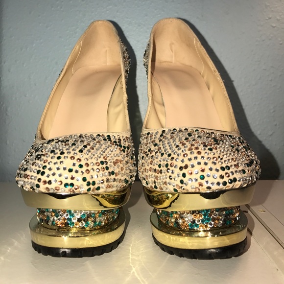 Bling bling rhinestone fancy high heels - Picture 3 of 5