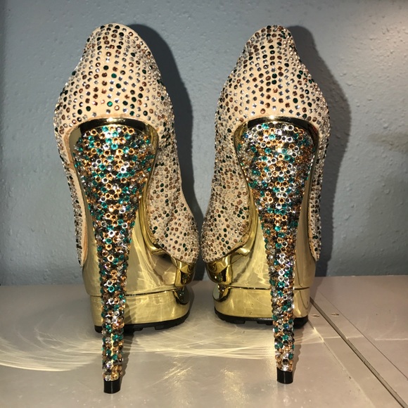 Bling bling rhinestone fancy high heels - Picture 5 of 5