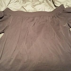 Gray off the shoulders shirt