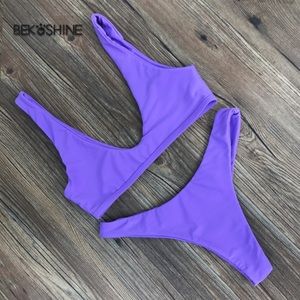 Purple Brazilian Cut Bikini Swimsuit Size Small