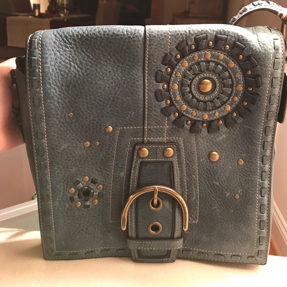 Blue Coach large crossbody